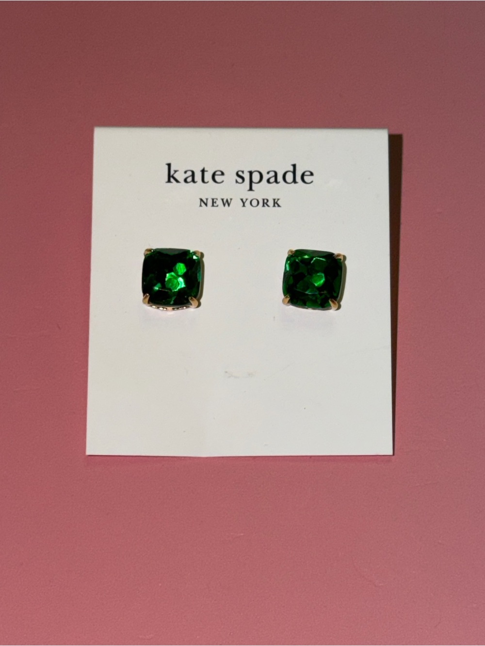 New Kate Spade Green Confetti Stud Earrings